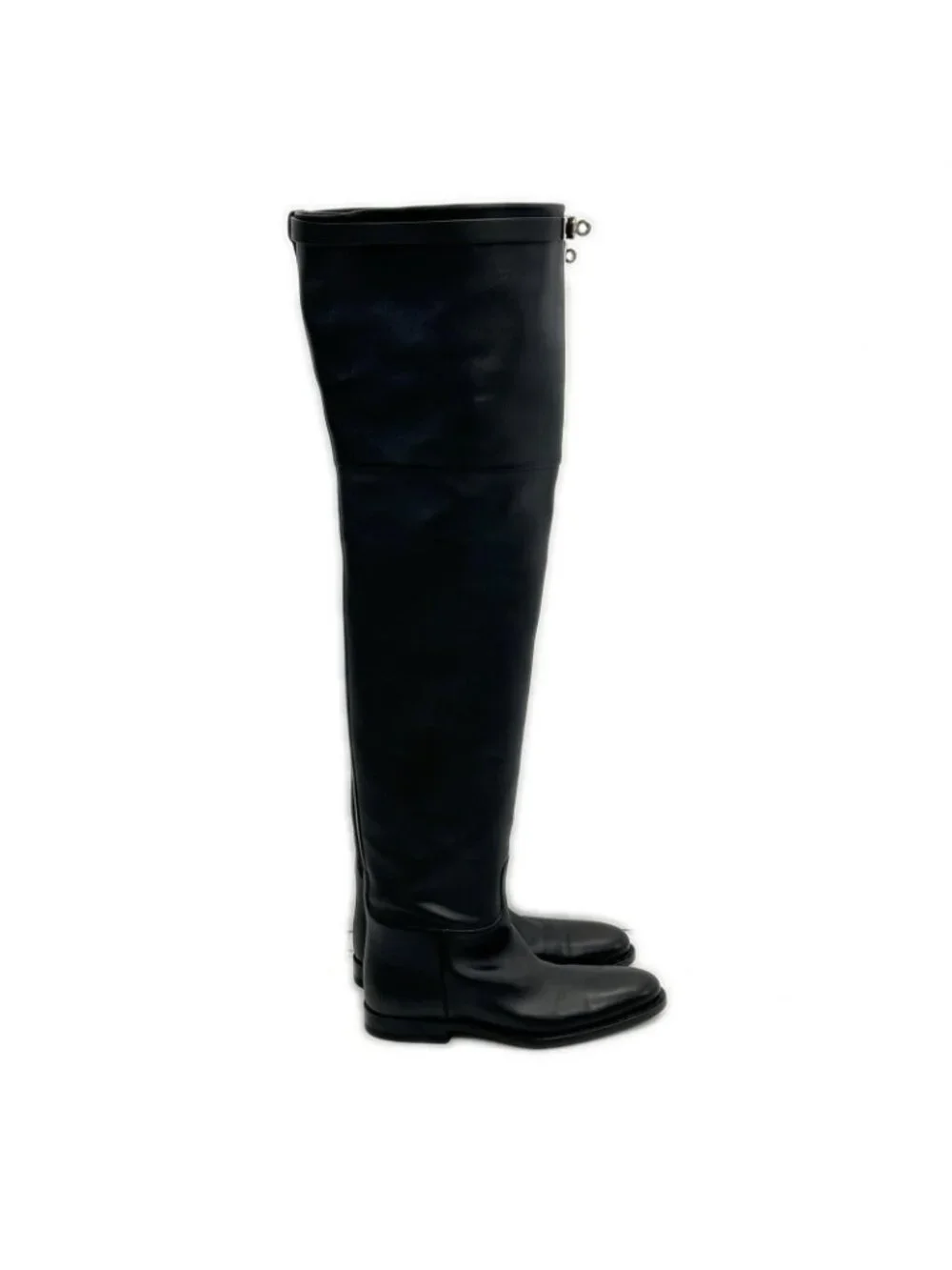 Hermes Kelly Buckle Leather Thigh High Boots